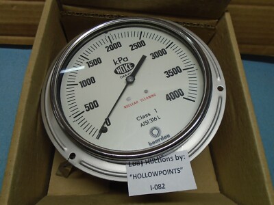 Bourdon NOS 611N6255 Nuclear Cleaning 6'' Pressure Gauge 0-4000 kPa 316  1/2'' 082