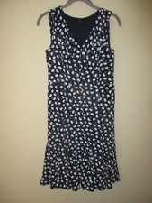 Ladies Talbots Blue Dandelion Ruffle V Neck Chiffon Midi Dress Size 2P