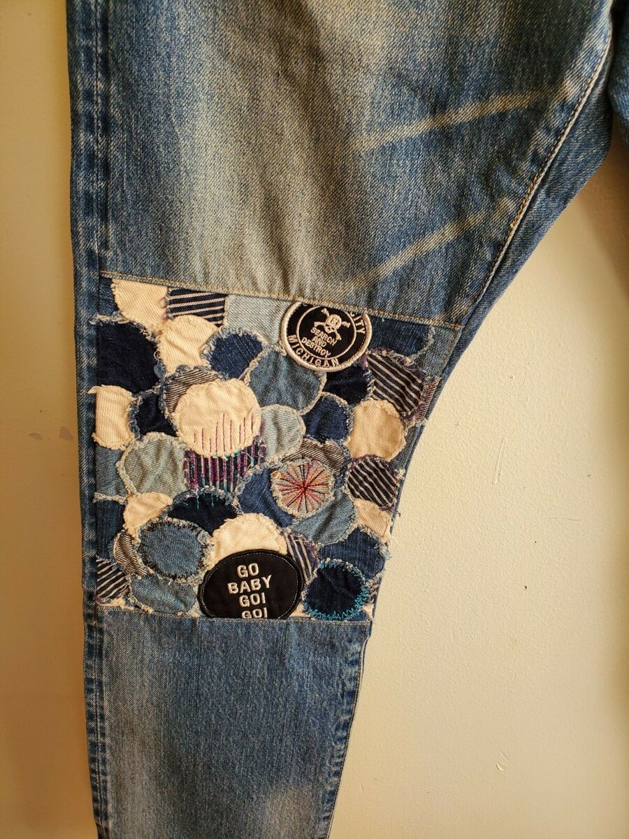 Hysteric Glamour Patchwork denim & Patches Size 30 Fashion Hysteric Glamour Patchwork denim & Patches Size 30 Fashion