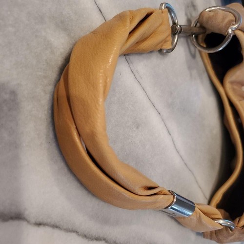 YVES SAINT LAURENT Rive Gauche ST. TROPEZ Wildleder Rüschen Tasche Sand Beige Gebraucht - Bild 4 von 13