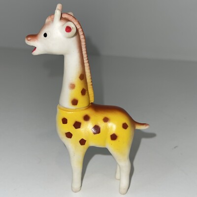 Vintage Rubber Giraffe Small Mother Baby Figure Toy Japan 6