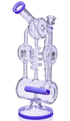 THICK Lookah  13'' Spiral Coil Recycler BONG Glass Water Pipe HOOKAH PURPLE *USA*