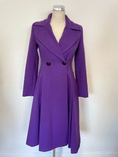 Ben Di Lisi For Principles Purple V Neckline Fit & Flare Coat Size 6 Petite