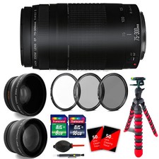 Canon EF 75-300mm f/4-5.6 III Lens for EOS Rebel XTi T4i T5 T6 T6i T6s 70D 80D