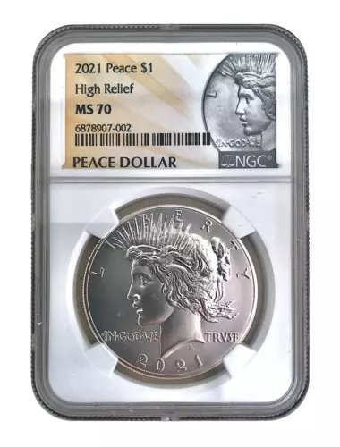 2021 Philadelphia Peace Silver Dollar High Relief NGC MS 70 w/ Certificate & Box