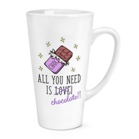 All You Need Is Love Schokolade 483Ml Groß Latte Becher Tasse - Lustig