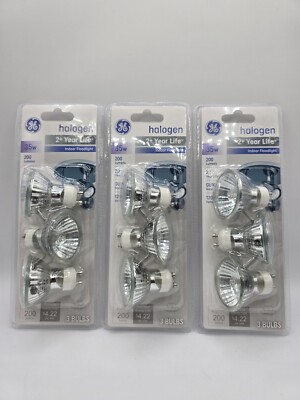 GE 50 Watt Halogen Gu10 Light Bulb # 64677 3-pack for sale online  