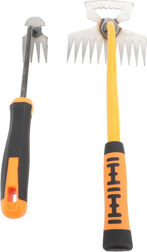 2 Pcs Gardening Hand Rake, 4 Teeth, 11 Teeth Garden Weeding Tools, Small Garden