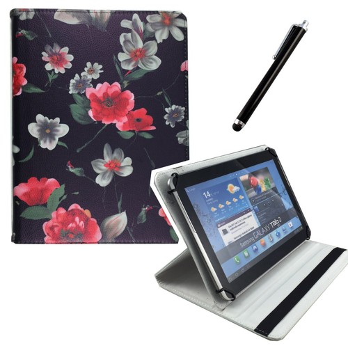 Hülle für HiGrace tablet 10 Schutz Tasche Tablet Schwarze Blumen - Picture 8 of 12