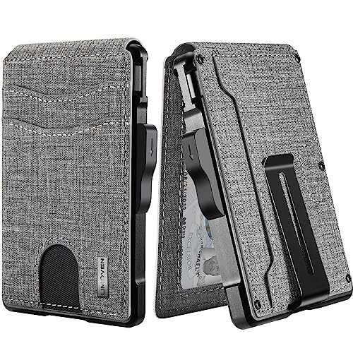 umoven Wallet for Men - with Money Clip Slim Leather Slots Credit Card Holder...