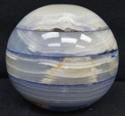 VINTAGE Striped ONYX Paperweight 4" Sphere HEAVY — photo 1