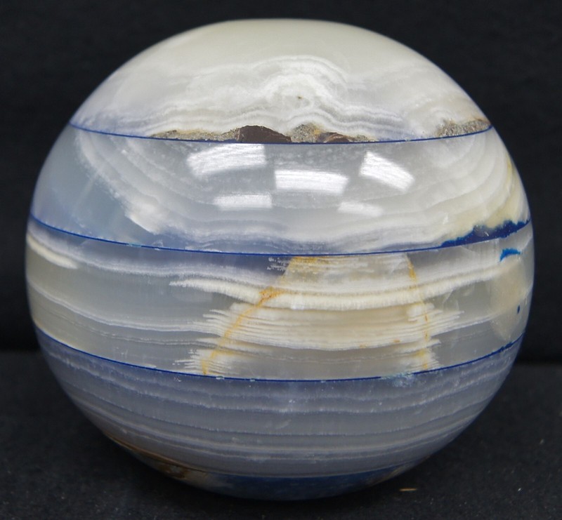 VINTAGE Striped ONYX Paperweight 4" Sphere HEAVY