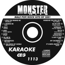 Monster Hits Karaoke CD G MH1113 - Male Pop/Rock Hits 2001