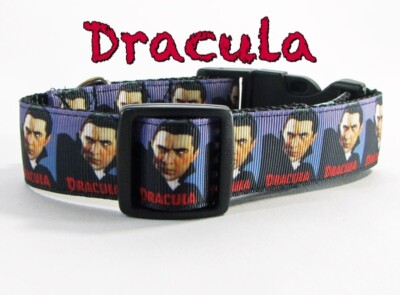 Dracula dog collar handmade adjustable buckle collar 1'' wide or leash