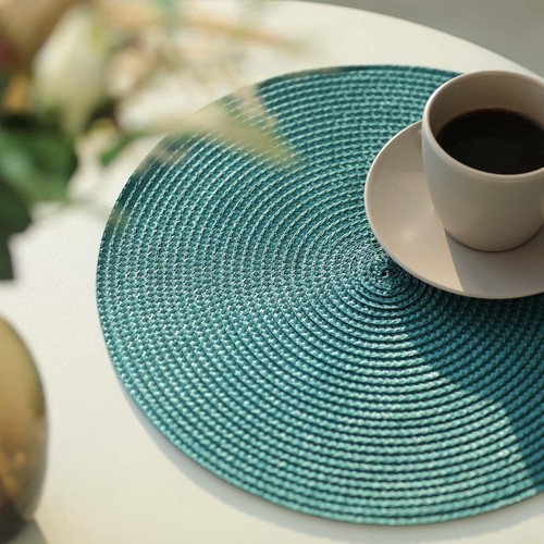 Round Braided Placemats Set of 6 Place Mats for Dining Tables Woven Washable ... - Picture 5 of 7