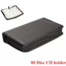 Disc CD Holder 80 DVD Case Storage Wallet VCD Organizer Faux Leather Zipper Bag