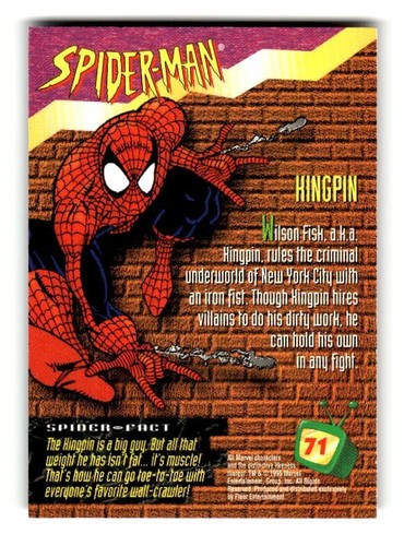 1995 Fox Kids Network Collectible Trading Card #71 Kingpin - Picture 2 of 4