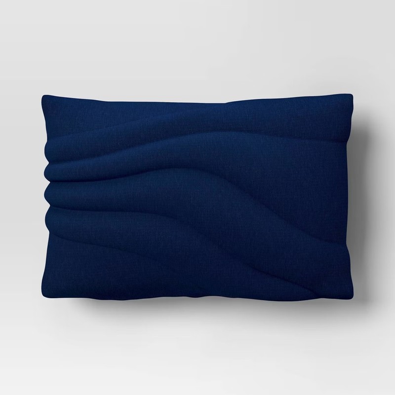 12" x 18" Lumbar Cotton Jersey Quilted Puff Throw Pillow - Room Essentials