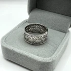 Vintage 925 Sterling Silver Filigree Openwork Pattern Band Ring Size O    #11 J9