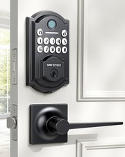 Front Door Lock Set Keyless Entry with 2 Lever Handles, Keyless Entry Door Lo...