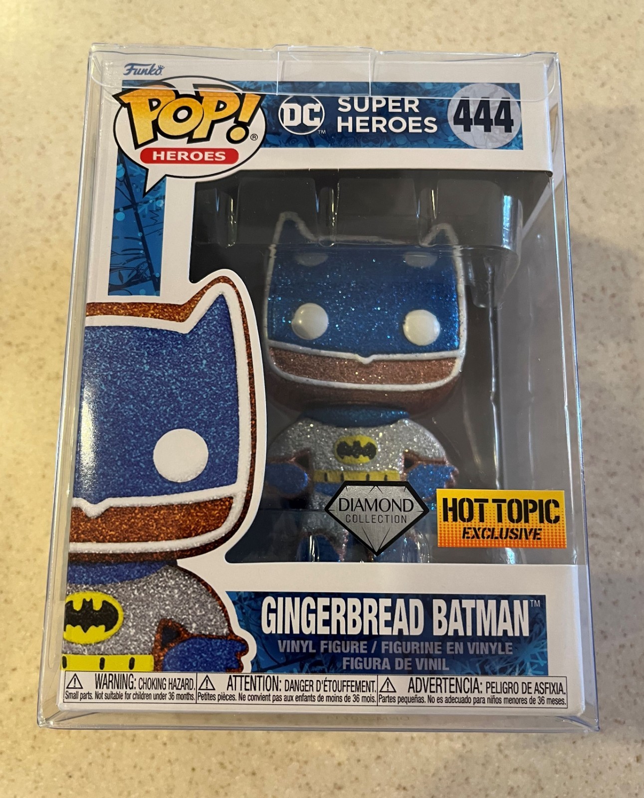 Funko Heros Gingerbread Batman 444 Hot Topic Diamond Glitter W/Prot Free Ship