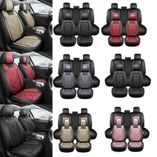 Car Seat Covers Napa Leather Fit for Toyota/Nissan/Honda Waterproof 5 Seat