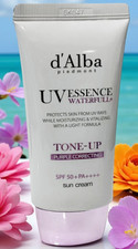 D'ALBA WATERFULL UV ESSENCE TONE-UP VEGAN PURPLE CORRECTING SUNSCREEN as Picture
