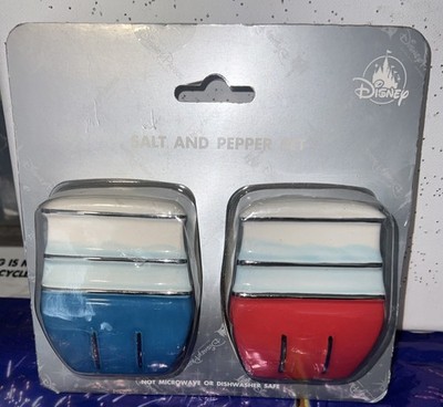 Disney Parks Skyway Ride Gondola Salt & Pepper Shakers~Red & Blue Cable Car~ NIP