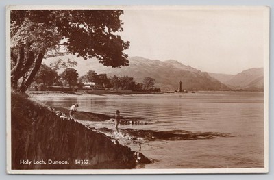 RPPC Holy Loch Dunoon Echt Foto Postkarte Lachs Serie 14357 Schottland 1941