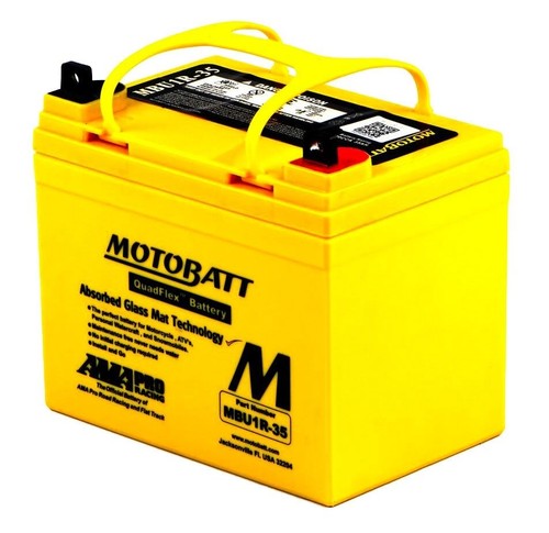MBU1R-35 MOTOBATT Quadflex AGM Bike Battery 12V 35Ah