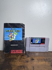 SNES Super Nintendo Super Mario World With Manual & Dust Cover Tested Working