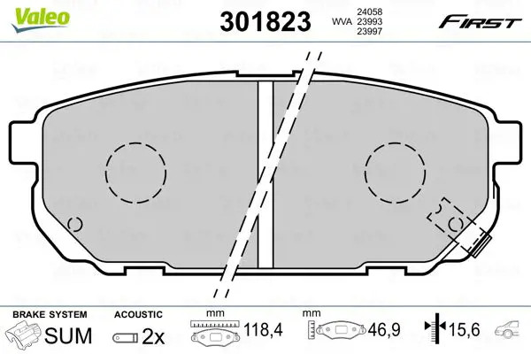 Pastiglie freno Assale posteriore 301823 VALEO per KIA SORENTO I SORENTO I VAN