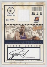 2004-05 Fleer Authentix Jersey Numbered to 25 6/25 Shawn Marion #AJA-SM Auto 0b2