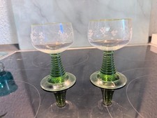2x Römer Weingläser grüner Rand alter Schl...