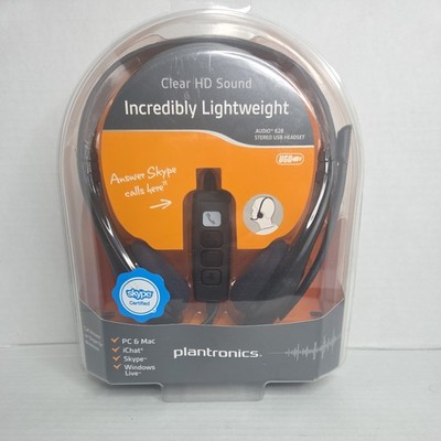 NEW Plantronics Audio 628 Stereo USB Headset Lightweight Headband Voice/Gaming