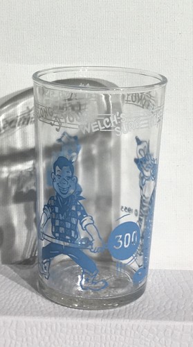 Howdy Doody Welch's Juice Glass Blue VTG 1953 Over 70 Years Old Near Mint MCM
