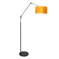 Stehleuchte Standlampe Gelenkleuchte E27 Gold Textil Schwarz Verstellbar 210 Cm