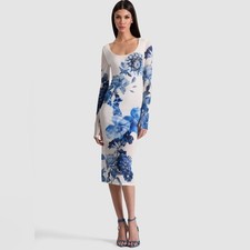 Alice + Olivia Delora Scoop Neck Midi Dress, Affection