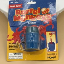 Barrel Of Monkeys Miniature Keychain Mini Game Toy Basic Fun #537-0 Works