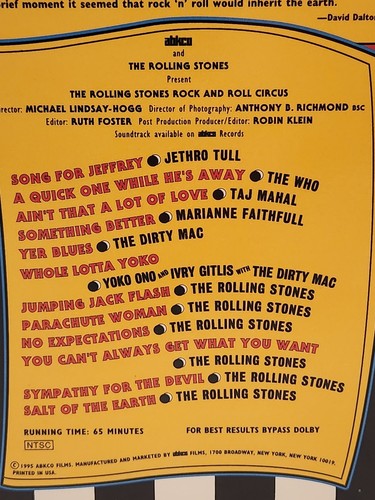 The Rolling Stones Rock and Roll Circus VHS 1995 Abkco Films December 11 1968 - Picture 5 of 12