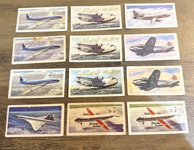 Vintage Brooke Bond Teekarten Luftfahrt Lot Flugzeuge Concorde Komet TWA BOAC