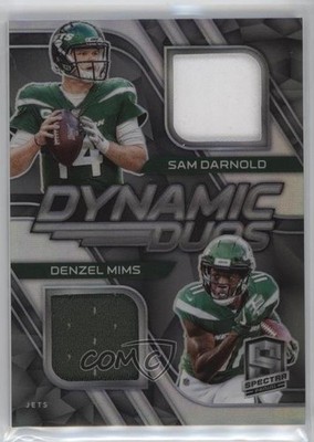 2020 Spectra Dynamic Duos Relics /75 Sam Darnold Denzel Mims #15 Rookie RC 06p3