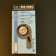 3 in 1 Charging Cable Retractable Multi Type C/Fast Micro USB Charger Cord