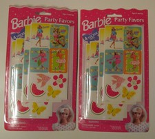 Barbie party favors stickers 1997 , 2 sets, 64 stickers, NEW sealed