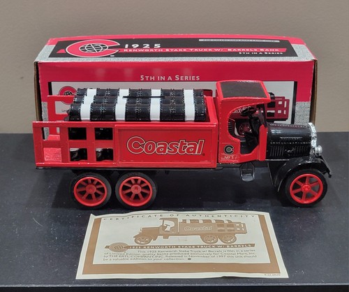 1997 Ertl Collectibles 1/34 1925 Kenworth Stake Truck with Barrels Coastal Bank