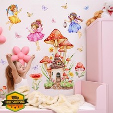 Buiory Fairy Tale Watercolor Wall Stickers B Castle Fairy