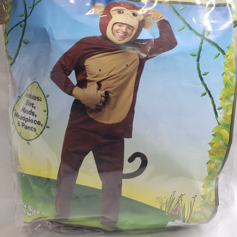 Rasta Imposta обезьяны вокруг костюм взрослый один размер подходит большинство ~ коричневый ~ - Изображение 3 из 4