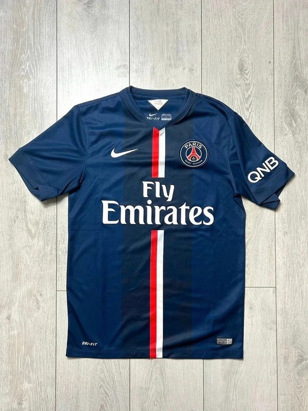 Maillot PSG 14-15 authentique tissu technique Dri-FIT bleu marine