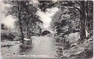 Glencoe Vintage Postkarte Brücke von Coe Schottland Valentinstag