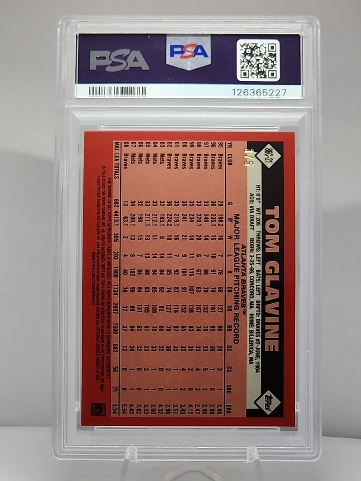 Topps Silver Pack 2021 - Actualización Tom Glavine autógrafo rojo 3/5 #21 PSA 10 Foto 2 de 4